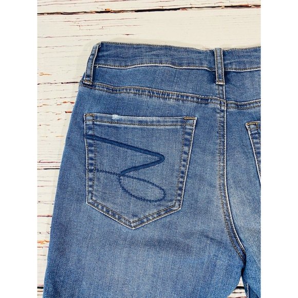 Seven7 Womens Jean Shorts Sz 4 Denim Weekend Bermuda Mid Rise Mom Style Long - Picture 6 of 10